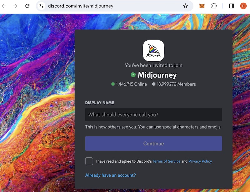 Midjourney showcase example with prompt