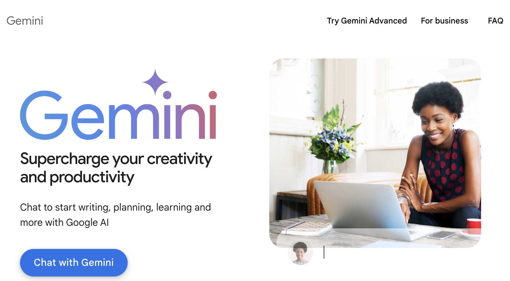 home page Google Gemini