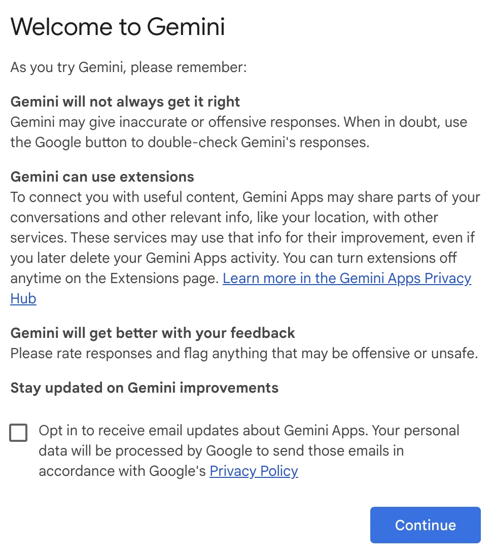 home page Google Gemini